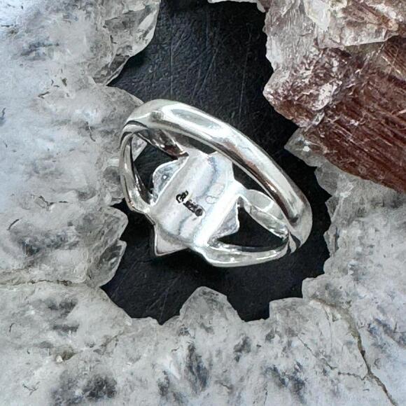 Carolyn Pollack Sterling Diamond Shape Turquoise & Onyx Inlay Ring For Women - Picture 7 of 10